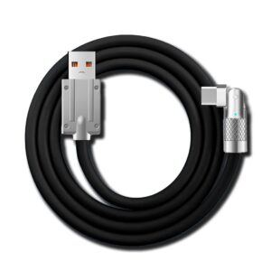 chubby gamer 180° rotating fast charge cable (for ios, black)