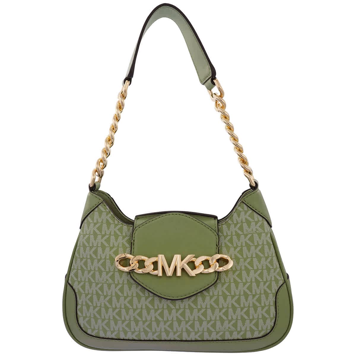 Michael Kors Signature Logo-print Small Hally Shoulder Bag - Light Sage