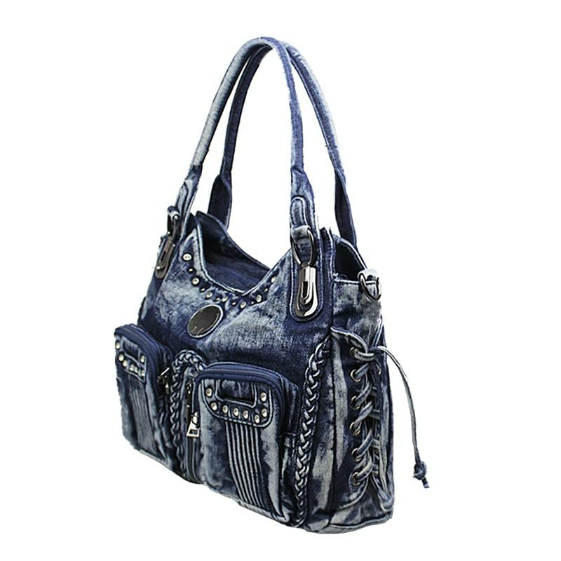 Denim Hobo Bag for Women Jeans Purse Large Capacity Handbags Vintage Shoulder Bags Casual Tote Bag Crossbody Bag