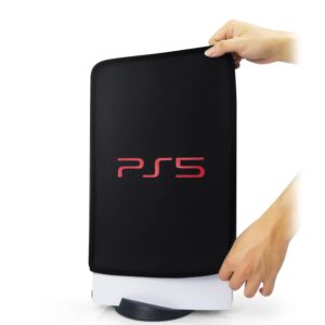 pS5 Cover Protect Dust Cover for ps5 Game Console Washable pS5 Dust Cover Accessories Digital Edition& Disc Edition (Black)