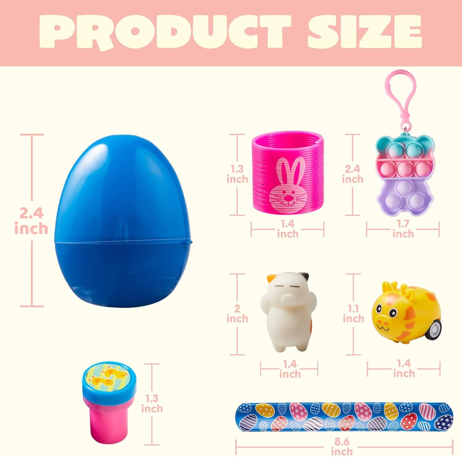 JOYIN 48 PCS Prefilled Easter Eggs with Assorted Toys,Plastic Easter Eggs Stress Relief Toys for Easter Basket Stuffers, Easter Party Favors, Easter Egg Hunt, and Easter Goodie Bag Fillers