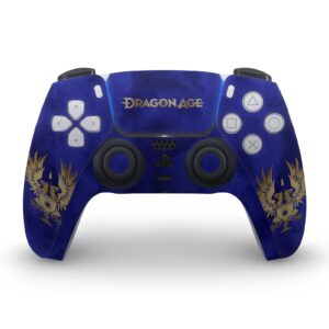 Head Case Designs Officially Licensed EA Bioware Dragon Age Grey Wardens Gold Heraldry Vinyl Faceplate Gaming Skin Decal Compatible With Sony PlayStation 5 PS5 Digital Console and DualSense Controller