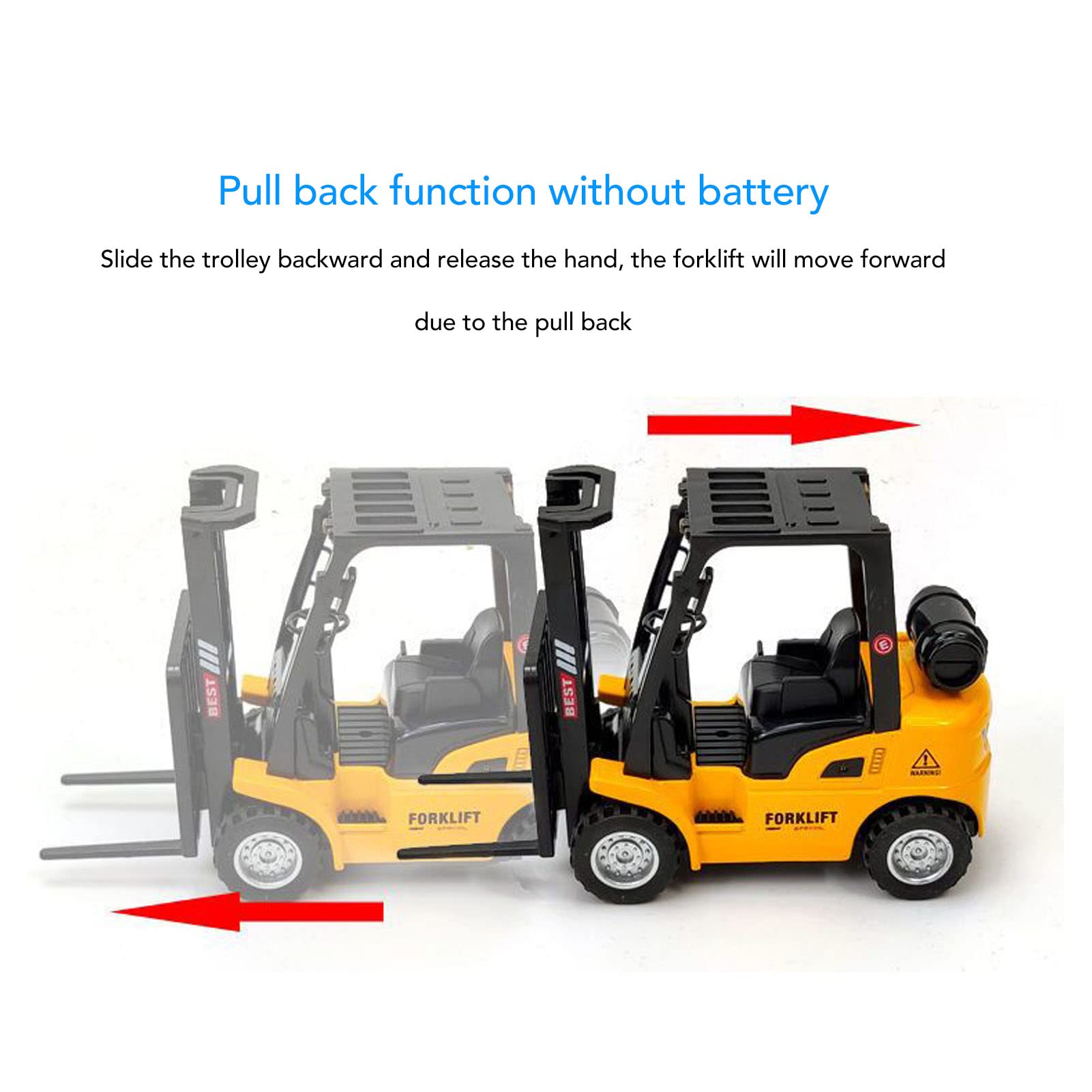 Plplaaoo Forklift Truck Toys,5.1x2.0x3.1in Construction Toys Construction Vehicles Forklift Toy Forklift Construction Truck Toys Engineering Vehicle Model for 3 Years Old and Up Kids