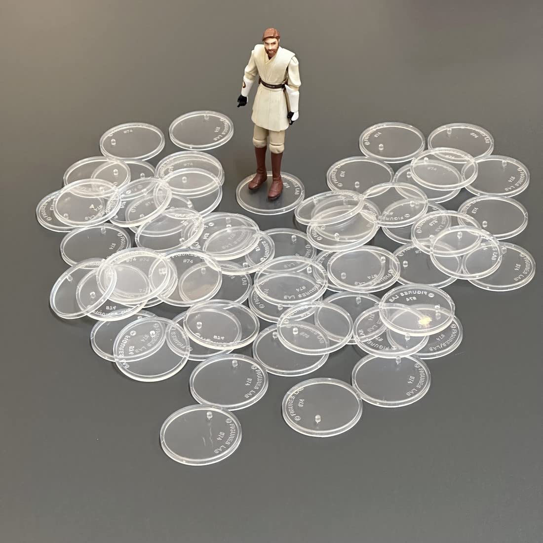 FIGURESLAB 60Pcs 37.5mm wide Round Clear Action Figure Display Stands Fit for 3.75” MODERN Star Wars / MODERN Gi Joe / Marvel Legends Figure toy