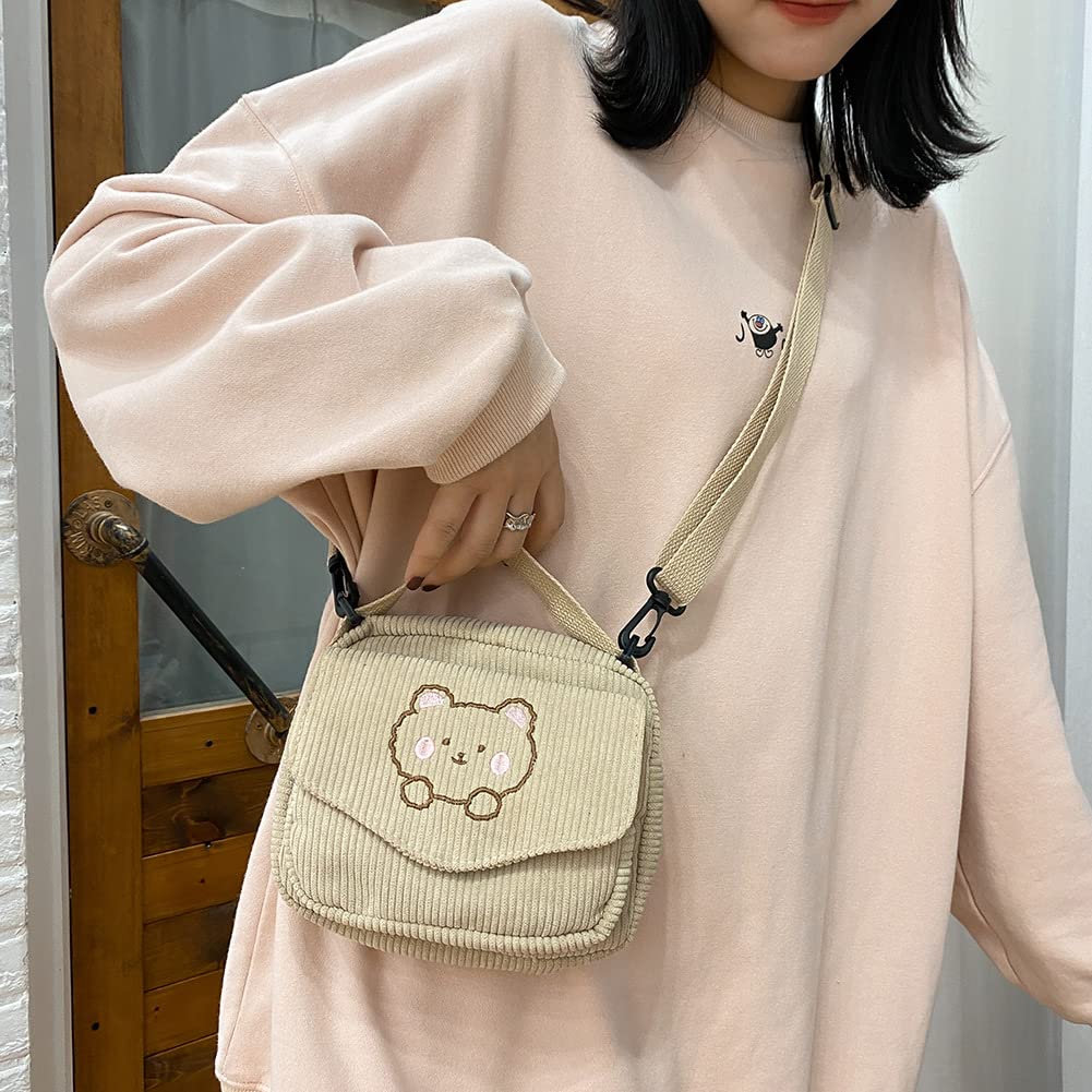 Crossbody Bag for Women Plush Soft Shoulder Messenger Bag Mini Small Flap Pocket Winter Purse for Student Girls