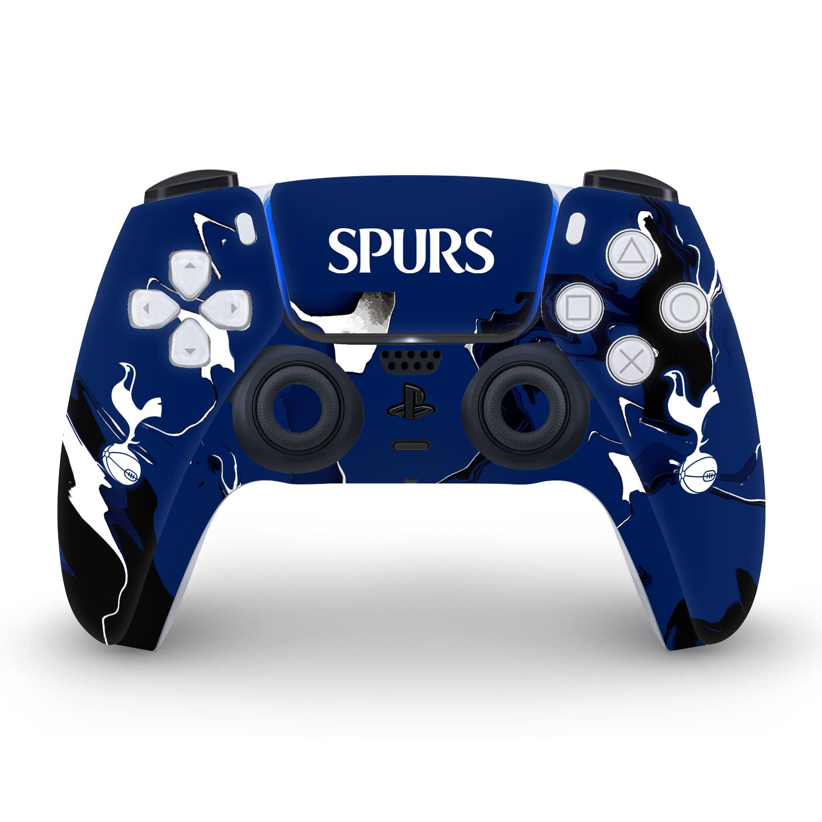 Head Case Designs Officially Licensed Tottenham Hotspur F.C. Marble Logo Art Vinyl Faceplate Gaming Skin Decal Compatible With Sony PlayStation 5 PS5 Disc Edition Console & DualSense Controller