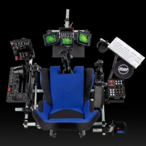 SimFab Modular Flight Simulator Cockpit For Combat Simulation. DCS Edition. Compatible With Thrustmaster Warthog, WinWing, VirPil, VKB And Alike Controls. Upgradable To General Aviation, Space Sim Or Sim Racing. (black seat)