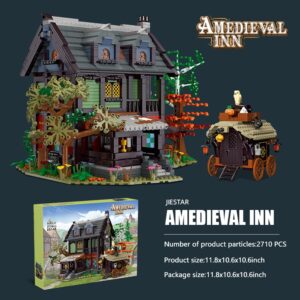 LOVEBRICK 2710 PCS a Frame Cabin Medieval inn Architecture Castle Building Blocks Set Model kit Toy MOC DIY Creative Kid Adult Collection Toy