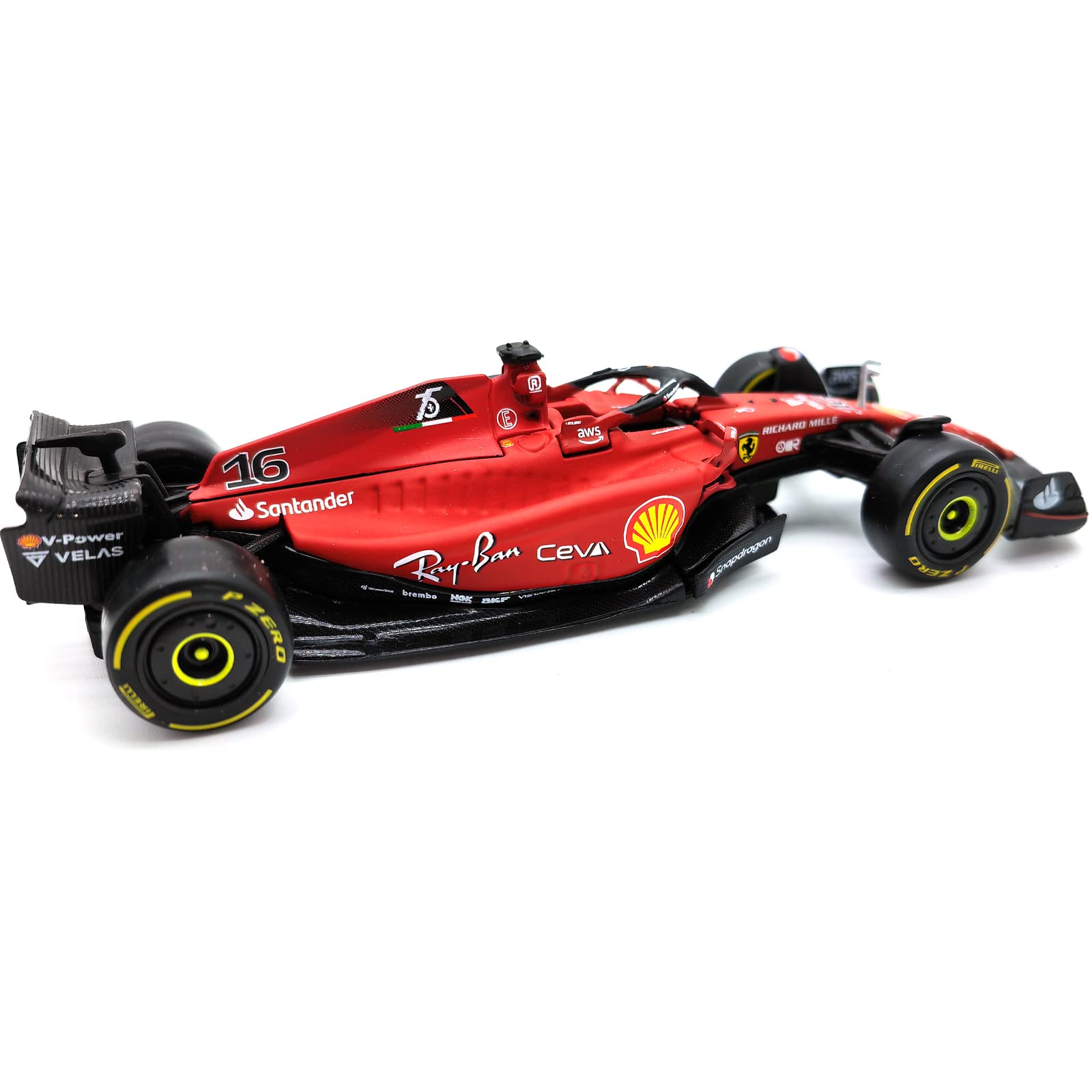 JODIYAAH Bburago 1/43 2022 F1-75 Scuderia Ferrari #16 Charles Leclerc F1-75 #55 Carlos Sainz Alloy Luxury Vehicle Diecast Cars Model Toy Collection Gift (F1-75 #16 Hardcover)