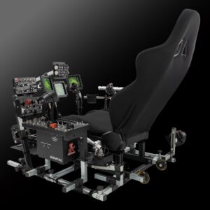 SimFab Modular Flight Simulator Cockpit For Combat Simulation. DCS Edition. Compatible With Thrustmaster Warthog, WinWing, VirPil, VKB And Alike Controls. Upgradable To General Aviation, Space Sim Or Sim Racing. (black seat)