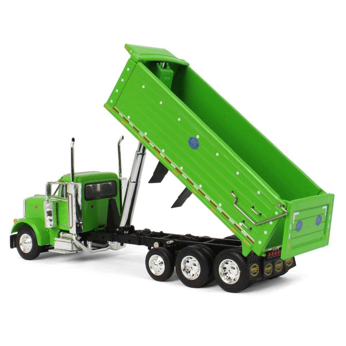 DCP Products 1/64 Lime Green Peterbilt 379 w/ Tri-axle MAC Dump Body 60-1341