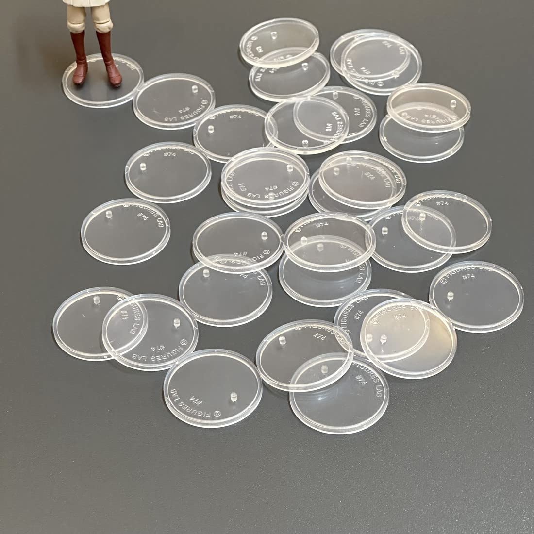 FIGURESLAB 60Pcs 37.5mm wide Round Clear Action Figure Display Stands Fit for 3.75” MODERN Star Wars / MODERN Gi Joe / Marvel Legends Figure toy