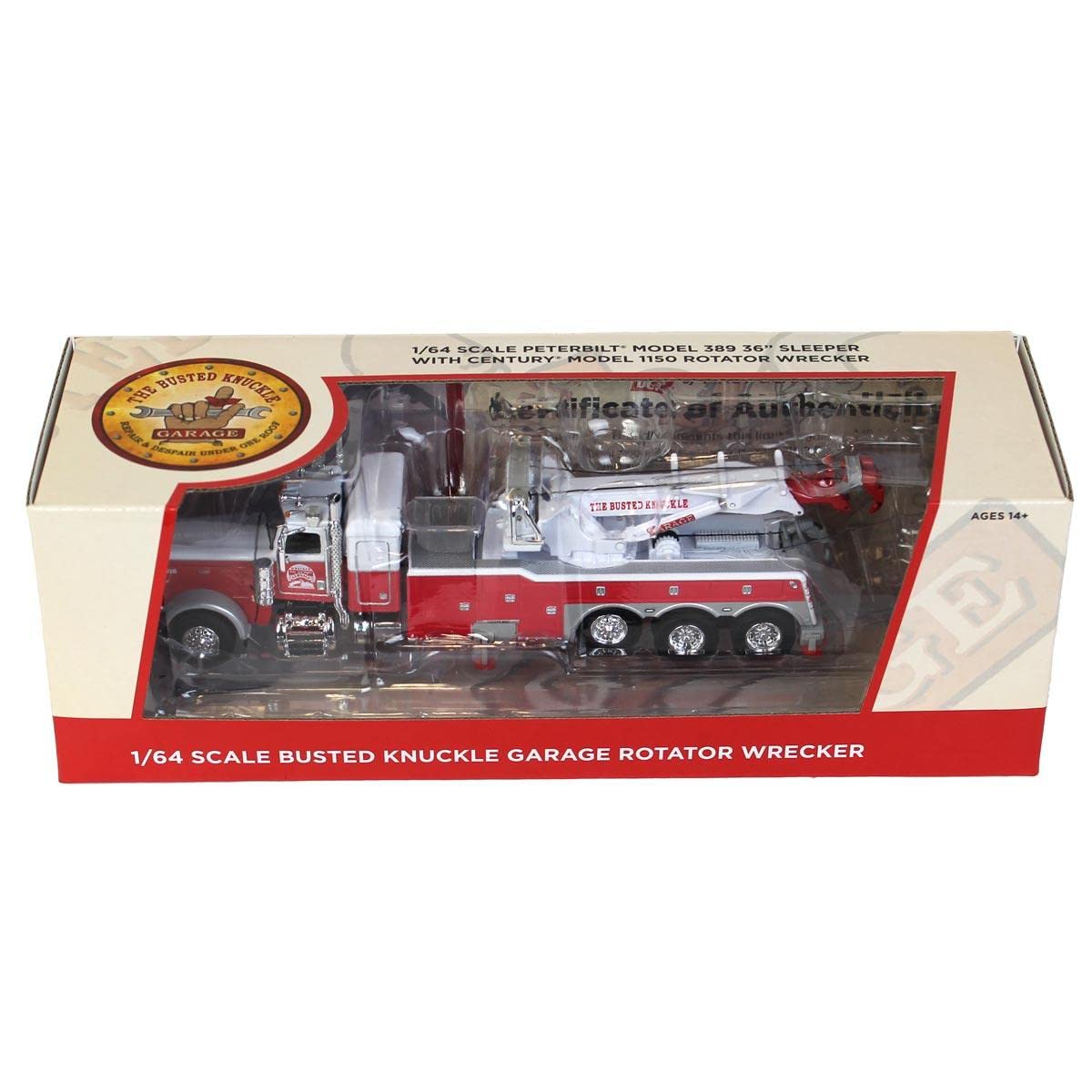 DCP 1/64 Peterbilt 389 36" Sleeper w/Century 1150 Rotator Wrecker Truck Busted Knuckle Garage 68-1084