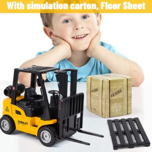 Plplaaoo Forklift Truck Toys,5.1x2.0x3.1in Construction Toys Construction Vehicles Forklift Toy Forklift Construction Truck Toys Engineering Vehicle Model for 3 Years Old and Up Kids