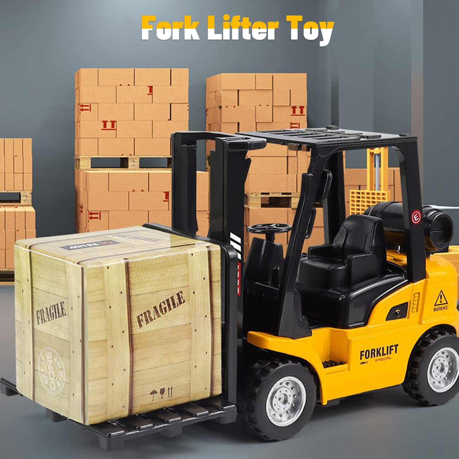 Plplaaoo Forklift Truck Toys,5.1x2.0x3.1in Construction Toys Construction Vehicles Forklift Toy Forklift Construction Truck Toys Engineering Vehicle Model for 3 Years Old and Up Kids