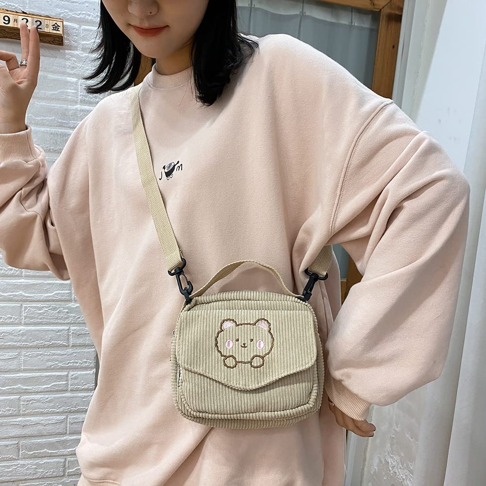 Crossbody Bag for Women Plush Soft Shoulder Messenger Bag Mini Small Flap Pocket Winter Purse for Student Girls