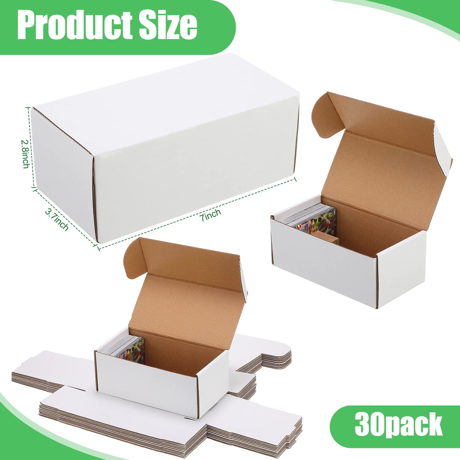 30 Pcs 400 Count Trading Card Storage Box Cardboard Baseball Card Storage Box Collectible Trading Card Cases for Sports Cards Gaming Cards Game Collecting Holder Supplies