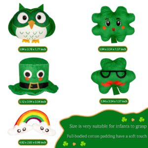 St. Patrick's Day Gifts for Kids Babys First St.Patrick's Day Toys Irish Baby 1st Gifts, 5 Lucky Green Toys Leprechaun Stuffed Toy Built-in Sounder: Green Hat, Shamrock, Four Leaf Clover, Owl, Rainbow