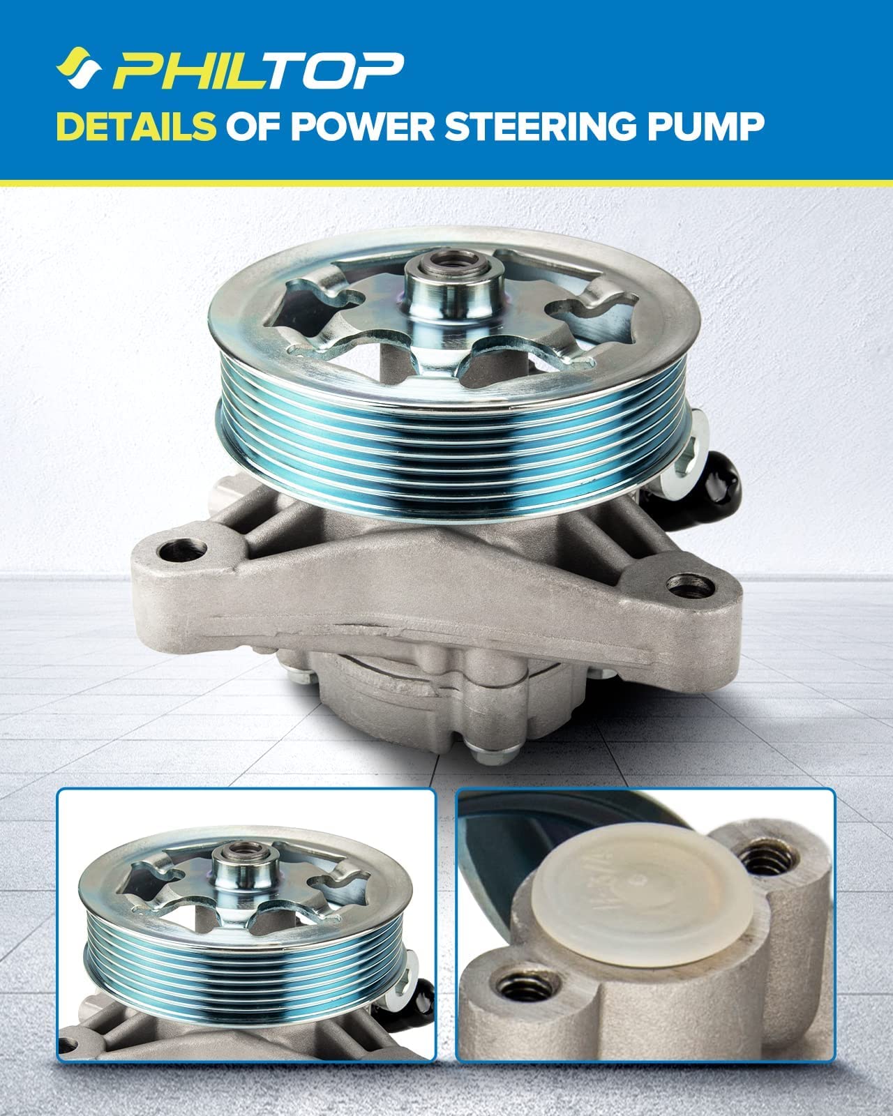 PHILTOP 21-5495 Power Steering Pump Direct Fits Accord 2008-2012, 2.4L, Power Steering Asist 56100R40305, 56100R40325, 56100R40A02, 56100R40A03