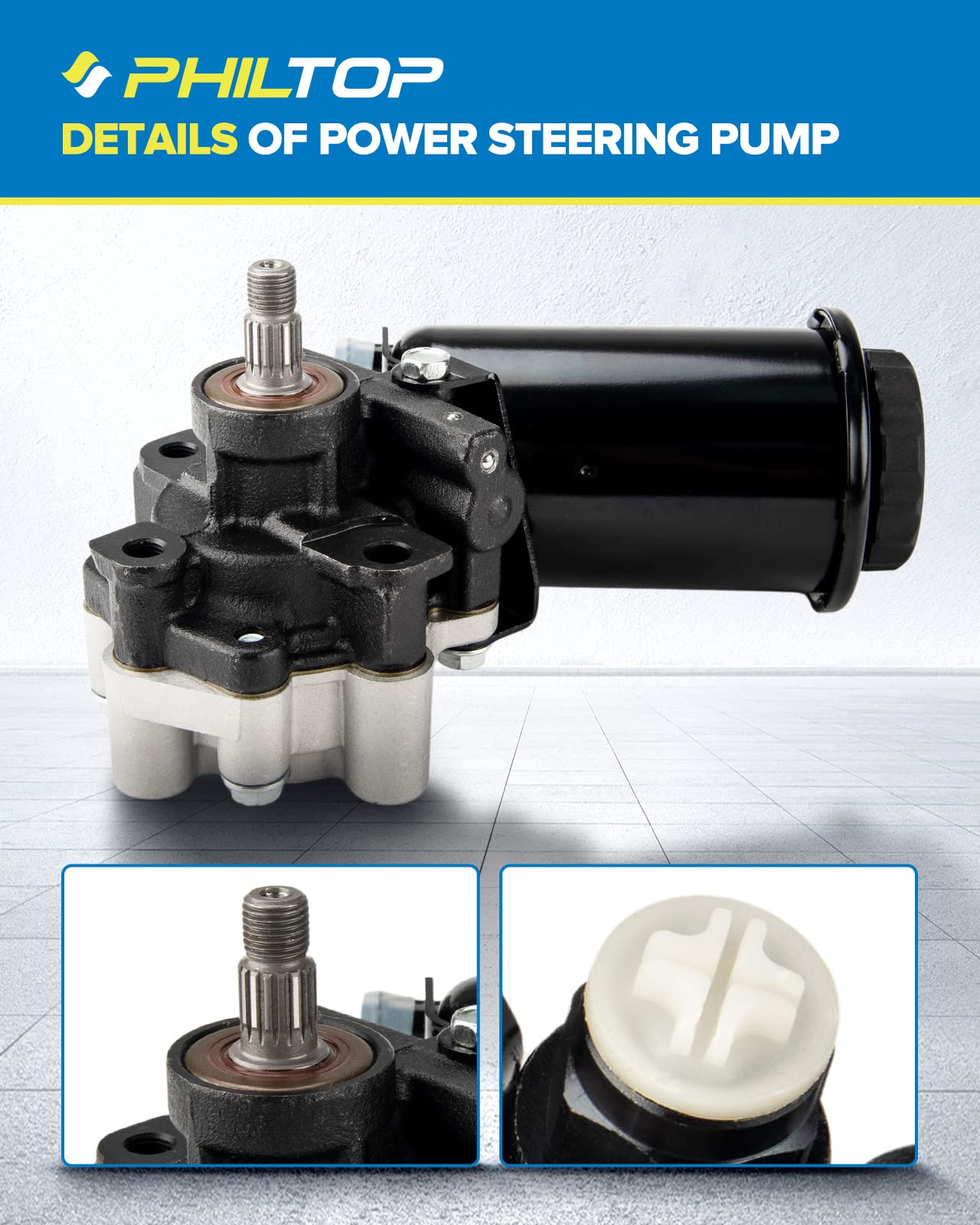 PHILTOP Power Steering Pump 21-5229 for 4Runner 1996-2002 3.4L, Tacoma 1995-2004 3.4L, Power Assist Pump, Power Steering Pump Kit With Pulley Replacement Power Steering Pumps