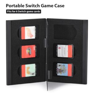 Switch Game Case Compatible with Nintendo Switch Game Cards, FUNLAB Metal Switch Game Holder Cartridge Case with 6 Game Card Storage - Black