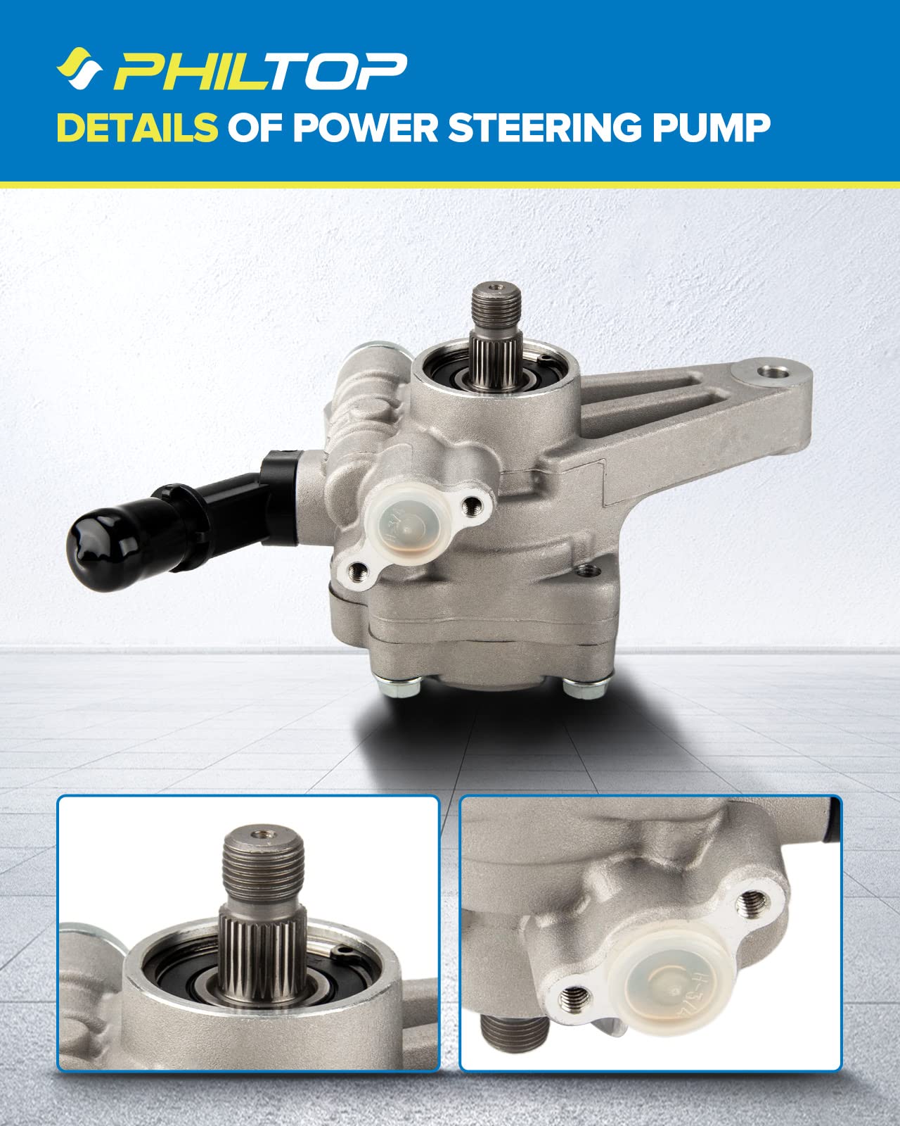 PHILTOP 21-5494 Power Steering Pump Direct Fits Accord 2008-2012 3.5L, Pilot 2009-2011, Accord Crosstour 2010 2011, Crosstour 2012 3.5L, Power Steering Asist 56110R70A11, 56110R70A12