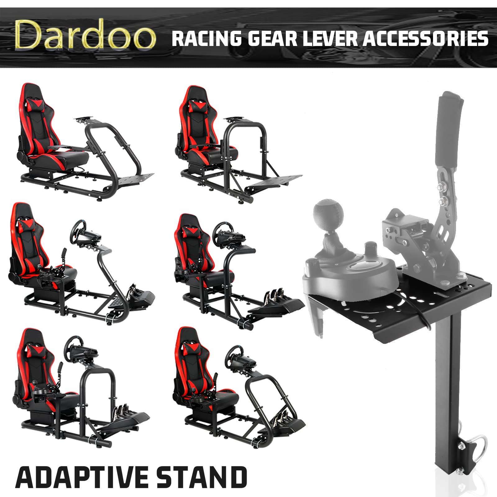 Dardoo Accessories Gear Shift Platform Fit for 50MM Round Tube Racing Simulation Cockpit Gearshift Frame