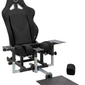 SimFab Modular Flight Simulator Cockpit For Combat Simulation. DCS Edition. Compatible With Thrustmaster Warthog, WinWing, VirPil, VKB And Alike Controls. Upgradable To General Aviation, Space Sim Or Sim Racing. (black seat)