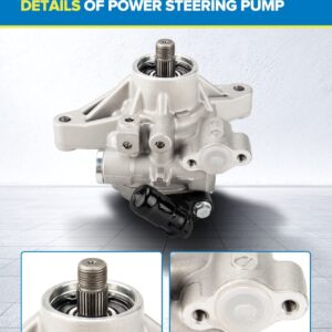 PHILTOP 21-5456 Power Steering Pump Direct Fits Civic 2006 2007 2008 2009 2010 2011 1.8L L4, Power Asist Pump 56110RNA305, 56110RNAA01, 56110RNAA02, Automotive Replacement Power Steering Pumps