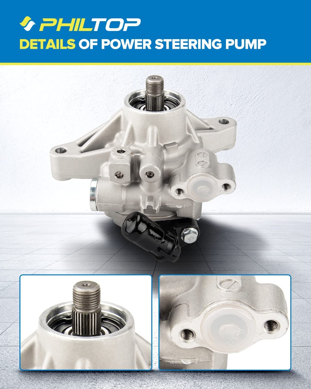 PHILTOP 21-5456 Power Steering Pump Direct Fits Civic 2006 2007 2008 2009 2010 2011 1.8L L4, Power Asist Pump 56110RNA305, 56110RNAA01, 56110RNAA02, Automotive Replacement Power Steering Pumps