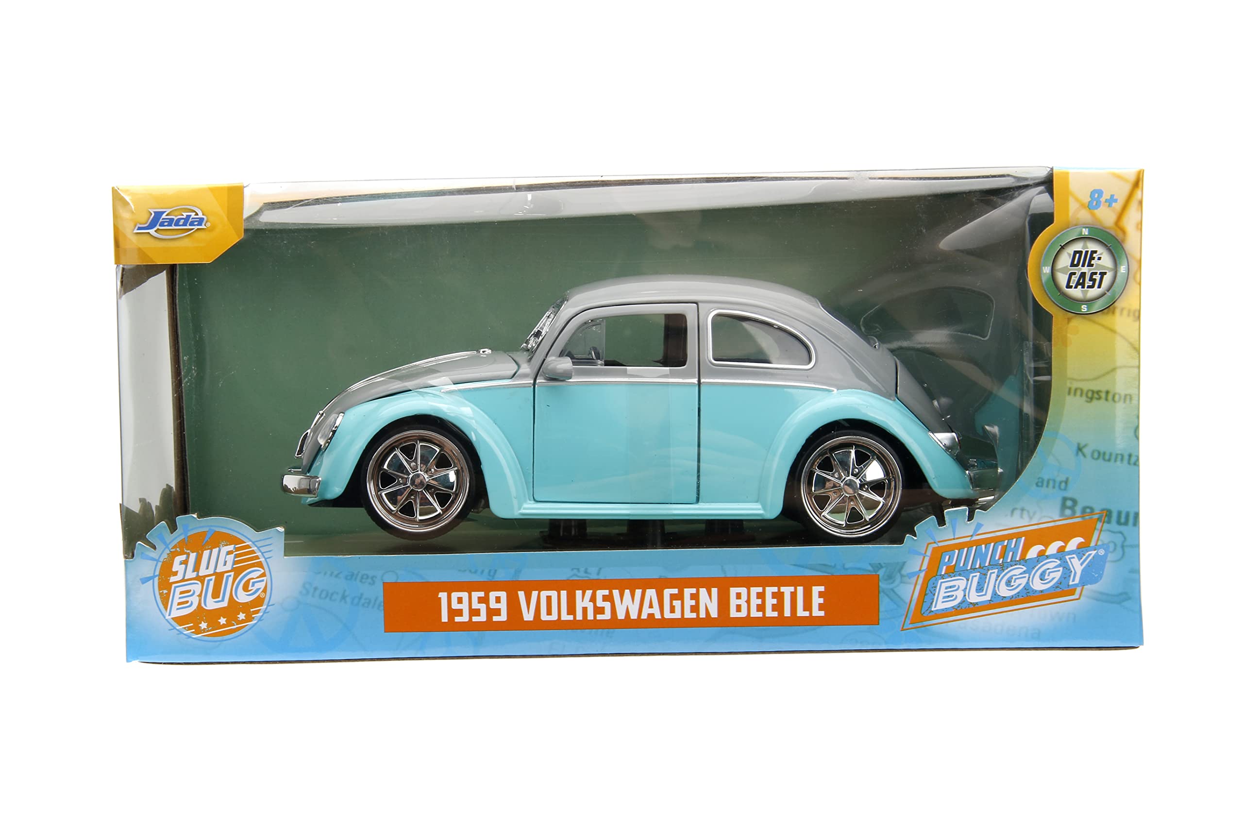 Punch Buggy Slug Bug 1:24 1959 Volkswagen Beetle Die-Cast Car, Toys for Kids and Adults