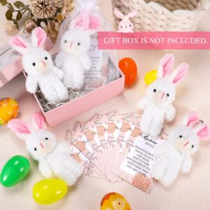 Fuutreo 24 Sets Bunny Stuffed Animal Gift Include 24 Pcs Mini Plush Stuffed Bunny Doll Bunny Hug Card with Organza Bags for Teacher Students Christmas Party Favors(Sweet Bunny)