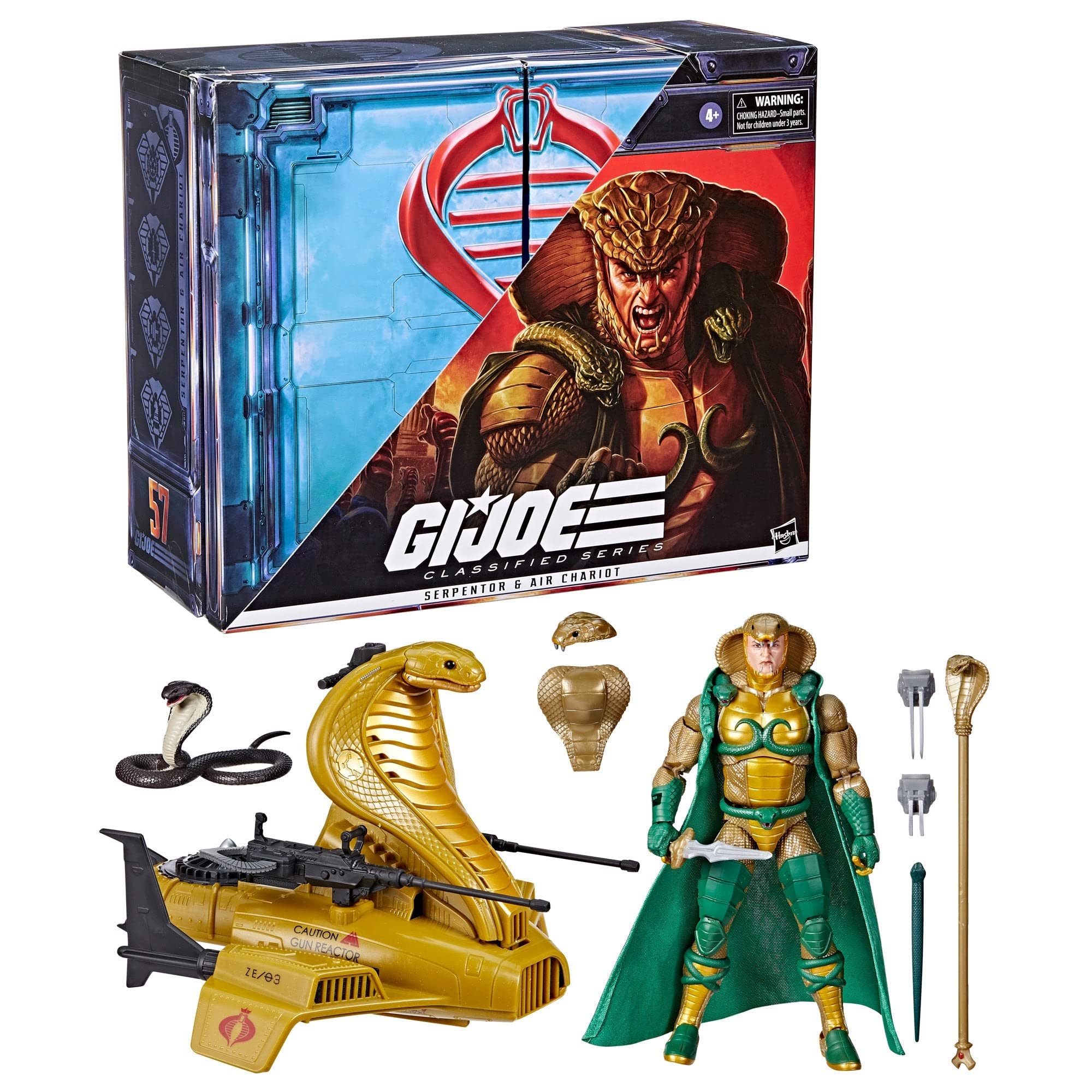 G. I. JOE,Classified 6 Inch Action Figure Exclusive-Serpentor & Air Chariot