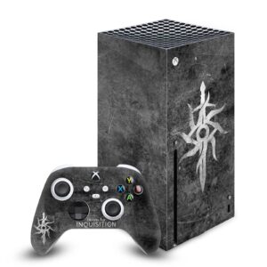 head case designs officially licensed ea bioware dragon age distressed symbol inquisition graphics vinyl sticker gaming skin decal cover compatible with xbox series x console and controller bundle