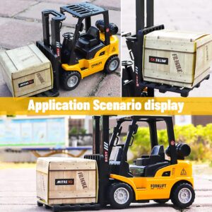 Plplaaoo Forklift Truck Toys,5.1x2.0x3.1in Construction Toys Construction Vehicles Forklift Toy Forklift Construction Truck Toys Engineering Vehicle Model for 3 Years Old and Up Kids