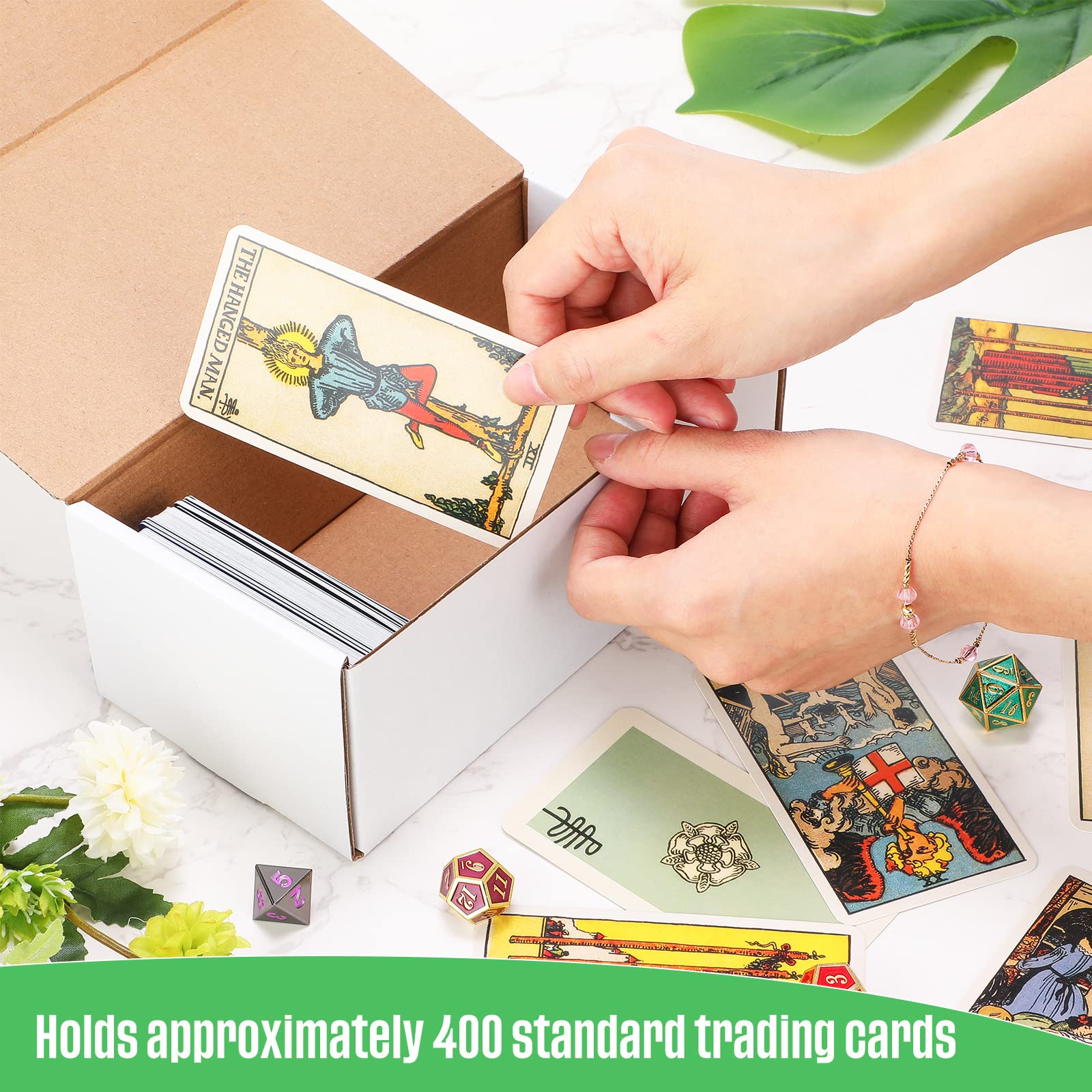 30 Pcs 400 Count Trading Card Storage Box Cardboard Baseball Card Storage Box Collectible Trading Card Cases for Sports Cards Gaming Cards Game Collecting Holder Supplies