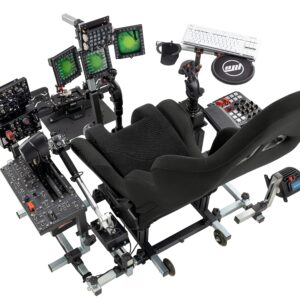 SimFab Modular Flight Simulator Cockpit For Combat Simulation. DCS Edition. Compatible With Thrustmaster Warthog, WinWing, VirPil, VKB And Alike Controls. Upgradable To General Aviation, Space Sim Or Sim Racing. (black seat)