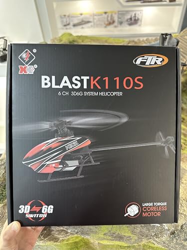 WLtoys K110S 6CH 3D/6G System K110S 2.4G 6CH Brushless 3D6G System Flybarless RC Helicopter for FUTABA S-FHSS K127 4CH (K110S 1 * 450mah)