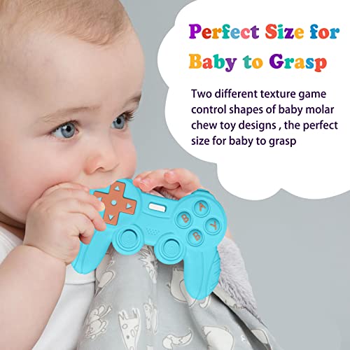 Baby Video Game Controller Teether Toy Funny Baby Teething Toys for Babies Gamer Controller（White