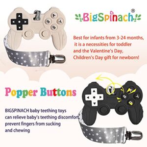 Baby Video Game Controller Teether Toy Funny Baby Teething Toys for Babies Gamer Controller（White