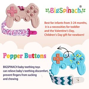 Baby Video Game Controller Teether Toy Funny Baby Teething Toys for Babies Gamer Controller（White