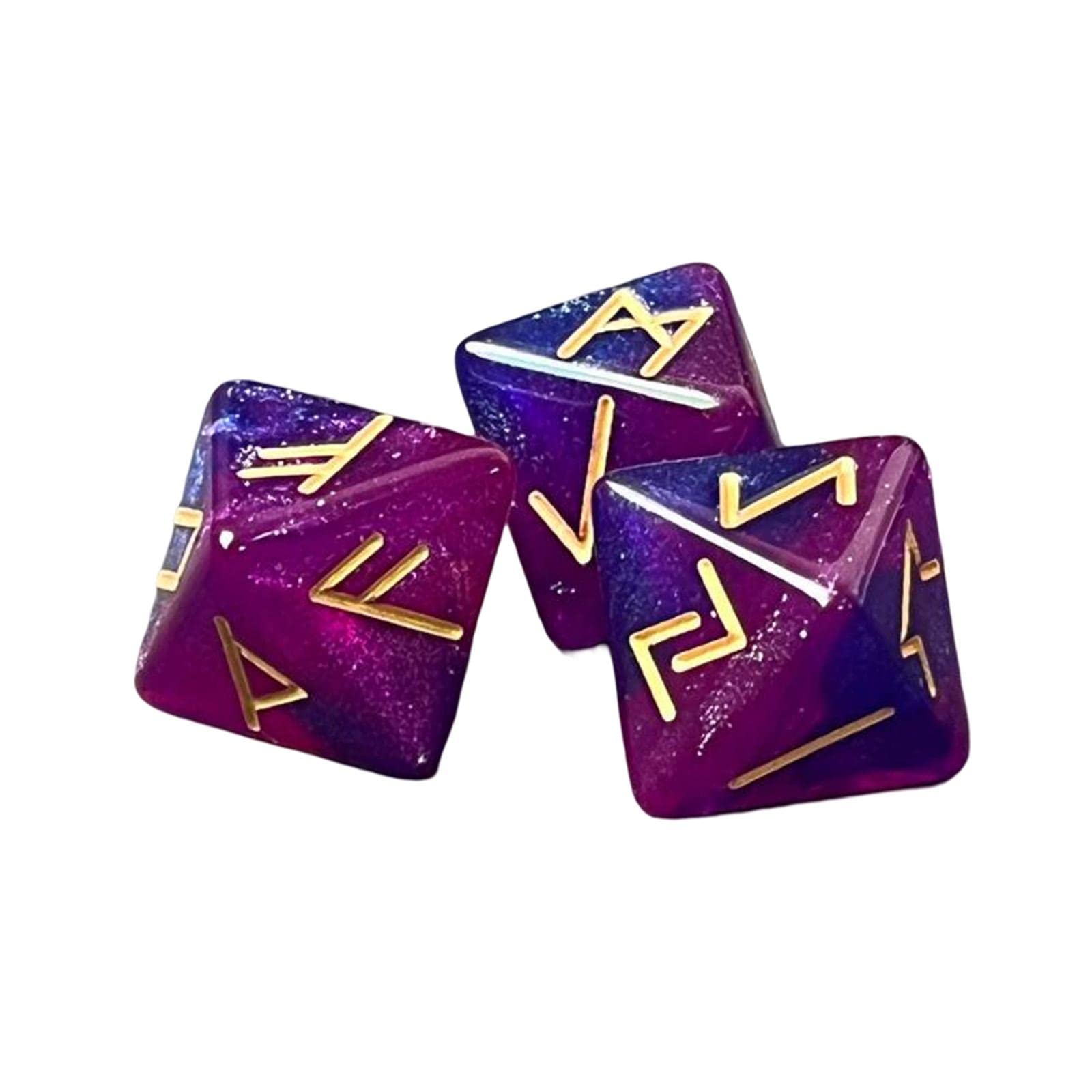 DYNWAVE 3Pcs Acrylic 12 Sided Table Game Dice Board Game Assorted Polyhedral Dice Set for Role Playing Games Divination Accessory, Violet