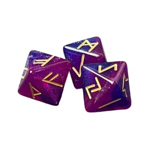 dynwave 3pcs acrylic 12 sided table game dice board game assorted polyhedral dice set for role playing games divination accessory, violet