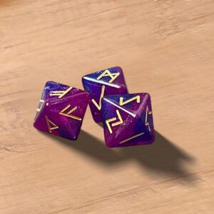 DYNWAVE 3Pcs Acrylic 12 Sided Table Game Dice Board Game Assorted Polyhedral Dice Set for Role Playing Games Divination Accessory, Violet