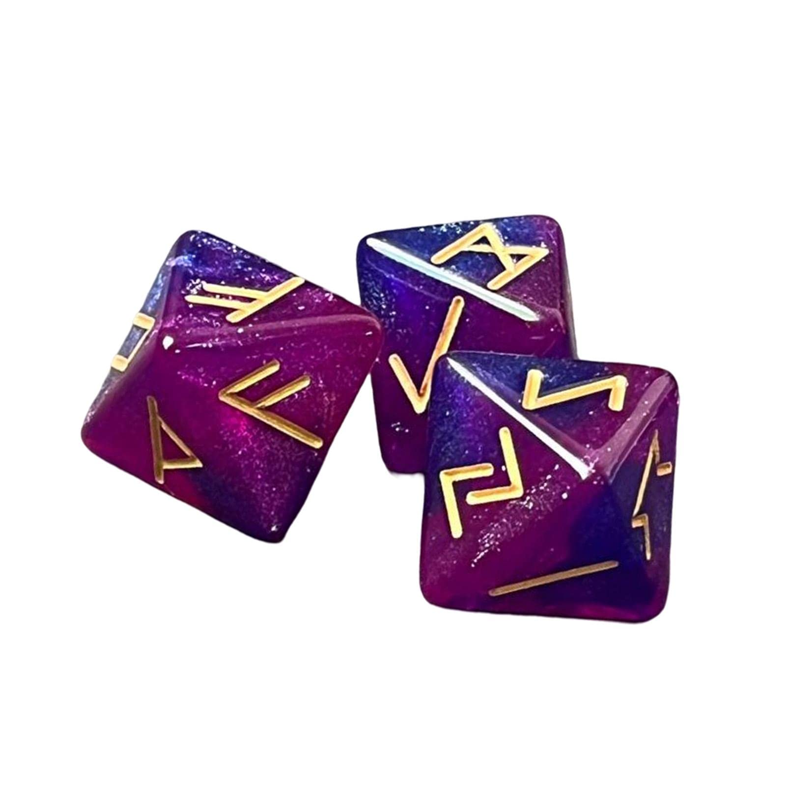 DYNWAVE 3Pcs Acrylic 12 Sided Table Game Dice Board Game Assorted Polyhedral Dice Set for Role Playing Games Divination Accessory, Violet