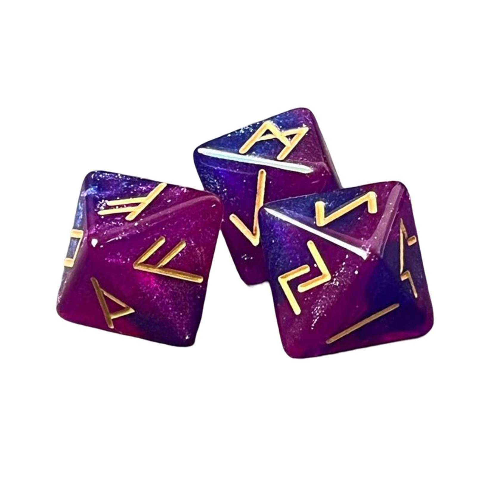 DYNWAVE 3Pcs Acrylic 12 Sided Table Game Dice Board Game Assorted Polyhedral Dice Set for Role Playing Games Divination Accessory, Violet