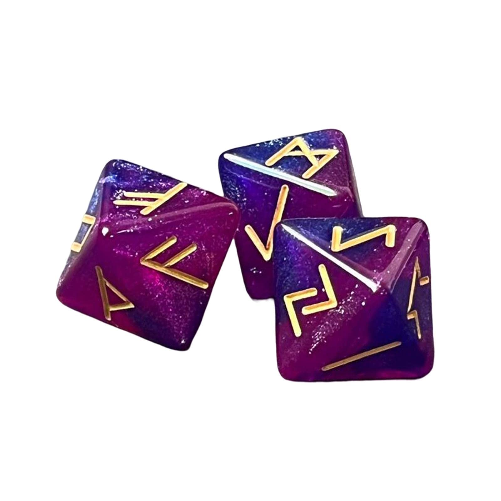 DYNWAVE 3Pcs Acrylic 12 Sided Table Game Dice Board Game Assorted Polyhedral Dice Set for Role Playing Games Divination Accessory, Violet