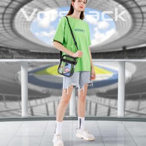 Vorspack 2 Packs Black Clear Purse Stadium Approved - Clear Bag Clear Crossbody Bag for Concerts Sports Festivals