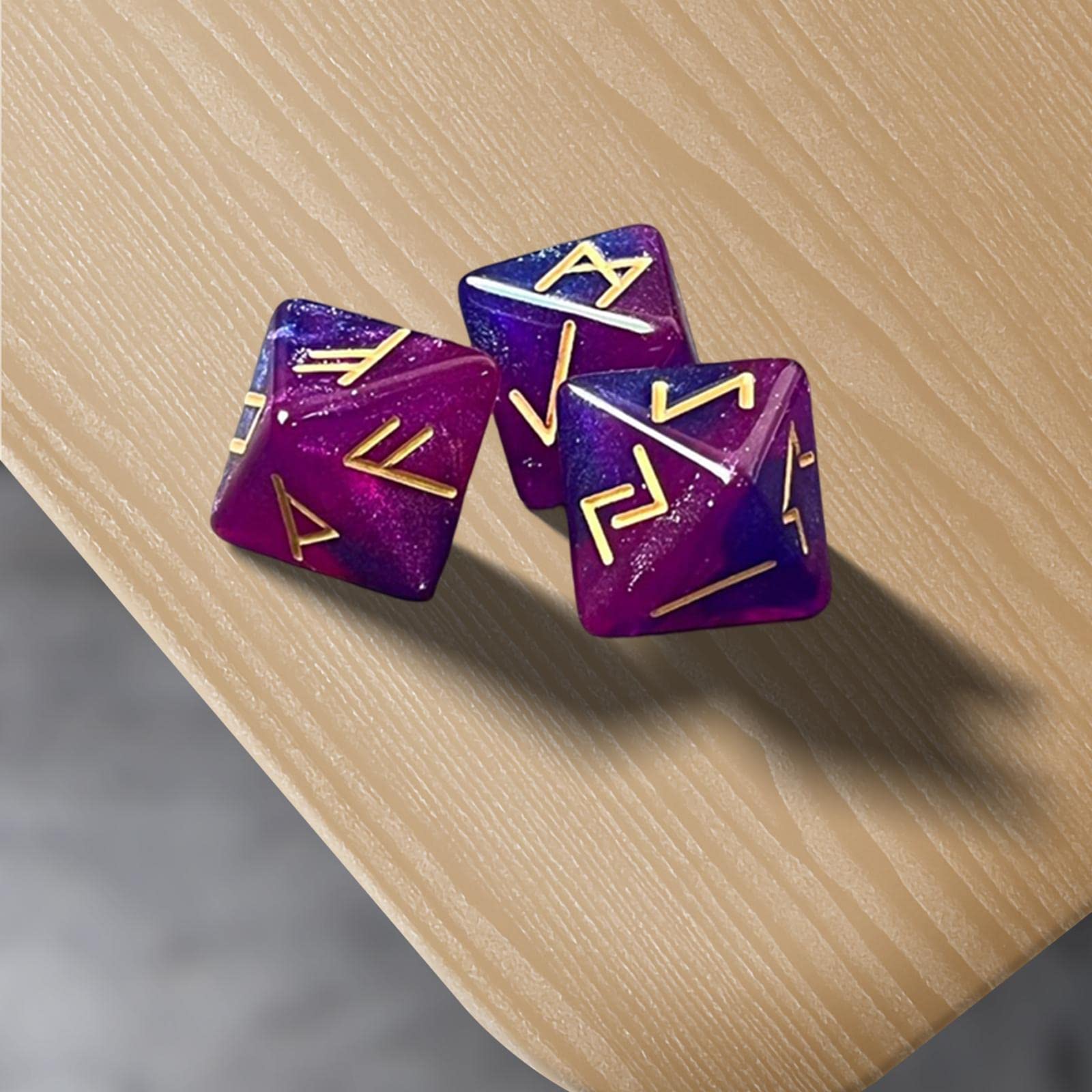 DYNWAVE 3Pcs Acrylic 12 Sided Table Game Dice Board Game Assorted Polyhedral Dice Set for Role Playing Games Divination Accessory, Violet