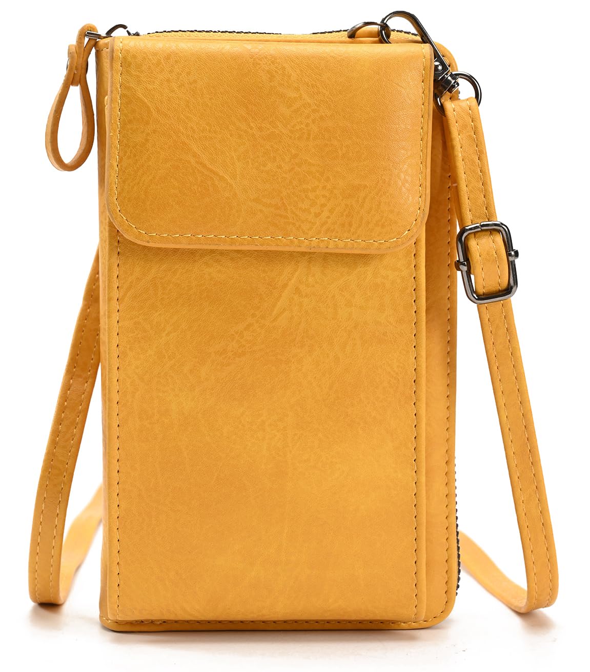 Crossbody Bags for Women Yellow Cell Phone Purse Wallet with Adjusted Strap Ladies Small Women's Handbags PU Leather Shoulder Vintage Bag with Credit Card Holder